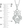 Thumbnail Image 2 of Unstoppable Love™ 0.07 CT. T.W. Diamond Owl Pendant in Sterling Silver