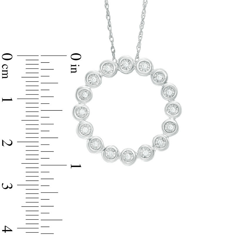 0.23 CT. T.W. Diamond Open Circle Pendant in Sterling Silver