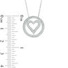 0.07 CT. T.W. Diamond Heart Circle Pendant in Sterling Silver