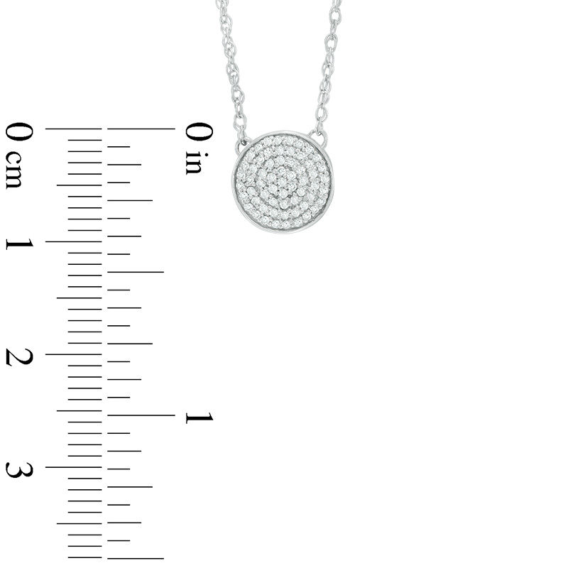 0.18 CT. T.W. Diamond Multi-Row Circle Necklace in 10K White Gold