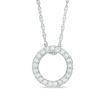 Thumbnail Image 0 of 0.12 CT. T.W. Diamond Open Circle Pendant in 10K White Gold