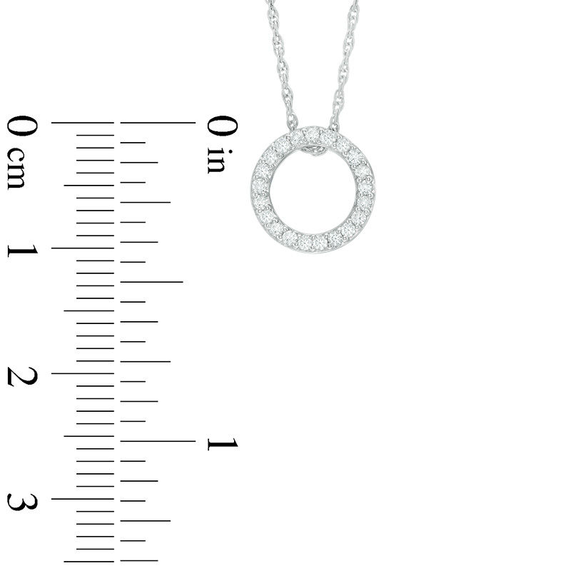 0.12 CT. T.W. Diamond Open Circle Pendant in 10K White Gold