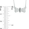 0.17 CT. T.W. Enhanced Black and White Diamond Bow Necklace in Sterling Silver