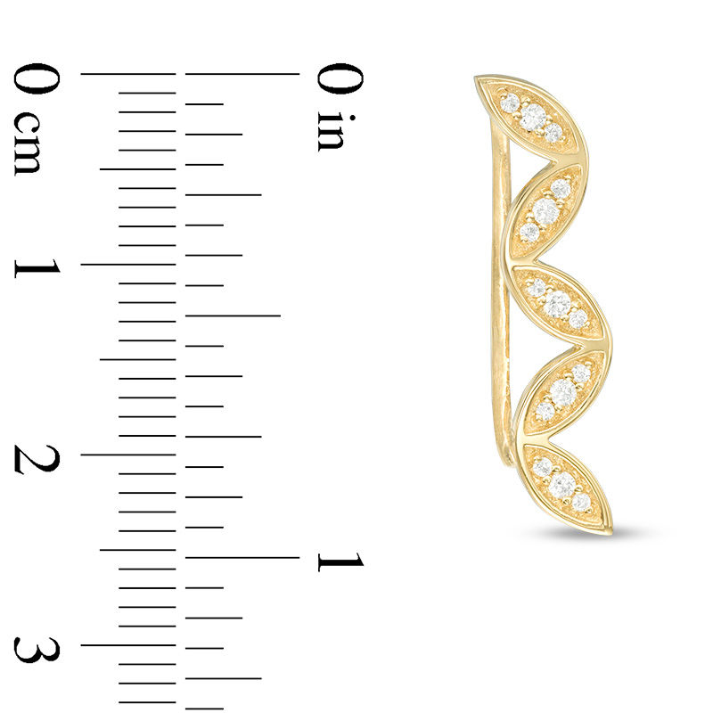 0.20 CT. T.W. Diamond Leaf Crawler Earrings in 10K Gold