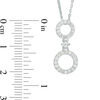 0.32 CT. T.W. Diamond Double Circle Drop Pendant in Sterling Silver