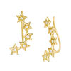 Thumbnail Image 0 of 0.14 CT. T.W. Diamond Five Star Crawler Earrings in 10K Gold