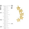Thumbnail Image 1 of 0.14 CT. T.W. Diamond Five Star Crawler Earrings in 10K Gold
