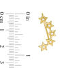 Thumbnail Image 2 of 0.14 CT. T.W. Diamond Five Star Crawler Earrings in 10K Gold