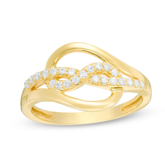 0.19 CT. T.W. Diamond Infinity Knot Bypass Ring in 10K Gold 0.19 CT. T.W. Diamond Infinity Knot Bypass Ring in 10K Gold