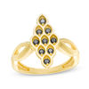Thumbnail Image 1 of 0.22 CT. T.W. Black Diamond Marquise Ring in 10K Gold