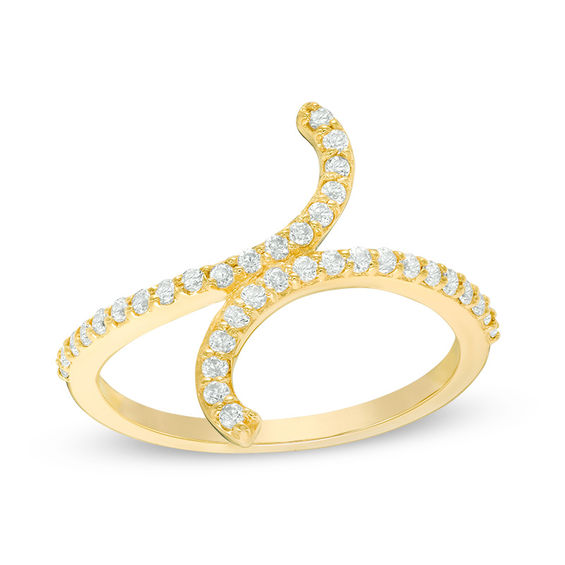 0.29 CT. T.W. Diamond Bypass Curve Ring in 10K Gold 0.29 CT. T.W. Diamond Bypass Curve Ring in 10K Gold