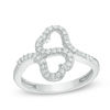 0.29 CT. T.W. Diamond Bypass Heart Ring in Sterling Silver