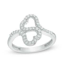 0.29 CT. T.W. Diamond Bypass Heart Ring in Sterling Silver