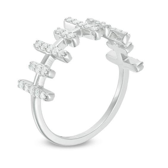 0.29 CT. T.W. Diamond Multi-Row Bar Ring in Sterling Silver 0.29 CT. T.W. Diamond Multi-Row Bar Ring in Sterling Silver
