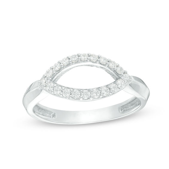 0.23 CT. T.W. Diamond Sideways Open Marquise Ring in Sterling Silver 0.23 CT. T.W. Diamond Sideways Open Marquise Ring in Sterling Silver