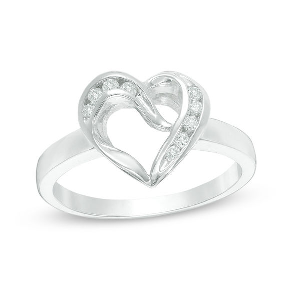 0.12 CT. T.W. Diamond Heart Ring in Sterling Silver 0.12 CT. T.W. Diamond Heart Ring in Sterling Silver