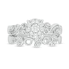 Thumbnail Image 3 of Perfect Fit 0.30 CT. T.W. Diamond Frame Vine-Shank Vintage-Style Interlocking Bridal Set in 10K White Gold