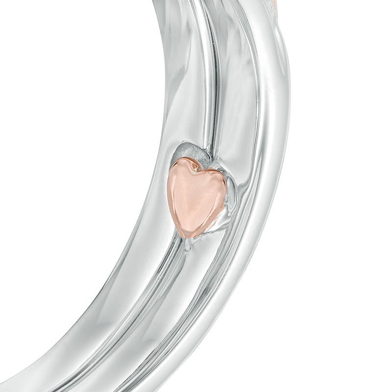 0.30 CT. T.W. Quad Princess-Cut Diamond Frame Interlocking Bridal Set in 10K Two-Tone Gold