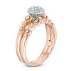 Thumbnail Image 1 of Perfect Fit 0.23 CT. T.W. Composite Diamond Frame Interlocking Bridal Set in 10K Rose Gold