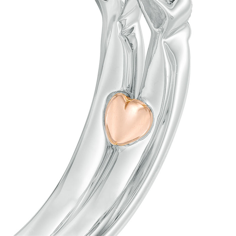 Main Image 4 of Perfect Fit 0.23 CT. T.W. Composite Diamond Frame Vintage-Style Interlocking Bridal Set in 10K White Gold