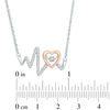 Thumbnail Image 1 of Unstoppable Love™ 0.09 CT. T.W. Diamond Heartbeat Necklace in Sterling Silver and 10K Rose Gold