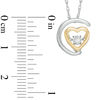 Thumbnail Image 2 of Unstoppable Love™ Diamond Accent Solitaire Half Moon Heart Pendant in Sterling Silver and 10K Gold