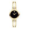 Thumbnail Image 0 of Ladies' Movado Amorosa® 0.07 CT. T.W. Diamond Gold-Tone PVD Bangle Watch with Black Dial (Model: 0607155)