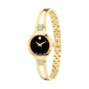 Thumbnail Image 1 of Ladies' Movado Amorosa® 0.07 CT. T.W. Diamond Gold-Tone PVD Bangle Watch with Black Dial (Model: 0607155)