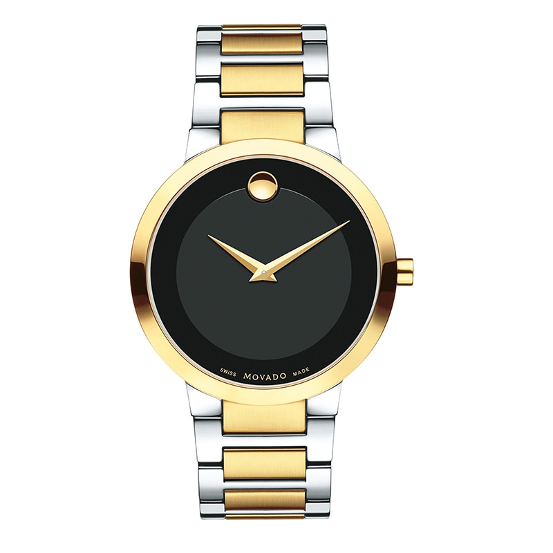 Main Image 1 of Men's Movado Modern Classic Two-Tone PVD Watch with Black Dial (Model: 0607120)