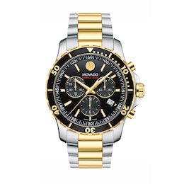 Men's Movado Series 800® Chronograph Two-Tone PVD Watch with Black Dial (Model: 2600146)
