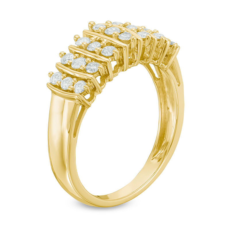 0.50 CT. T.W. Diamond Multi-Row Band in 10K Gold
