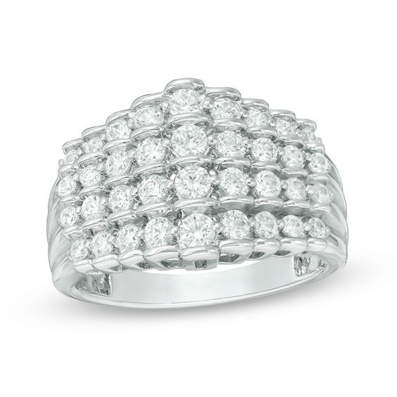 1.00 CT. T.W. Diamond Pyramid Anniversary Ring in 10K Gold