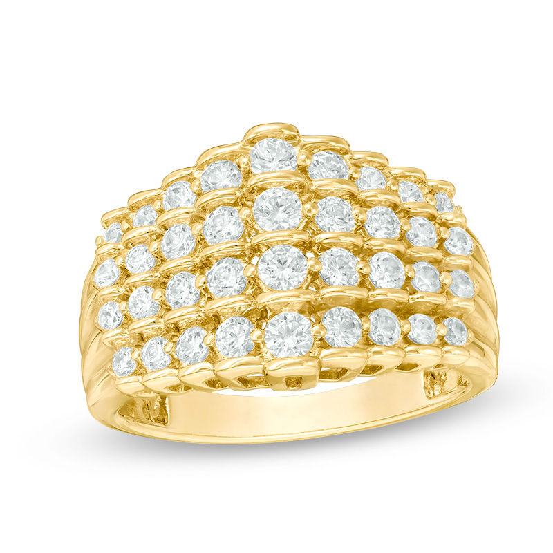 1.00 CT. T.W. Diamond Pyramid Anniversary Ring in 10K Gold