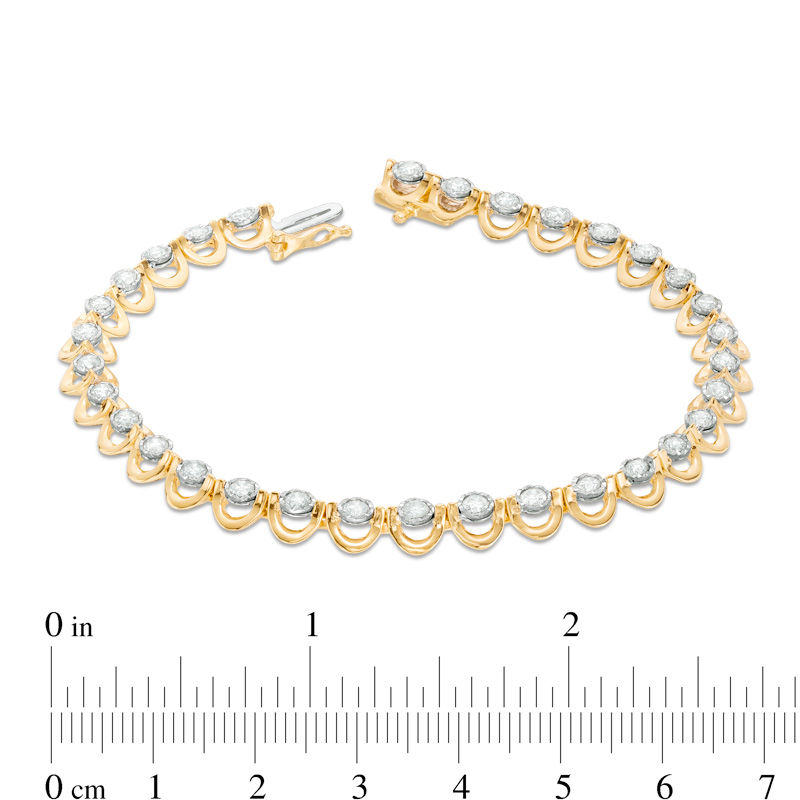 Main Image 3 of 2.00 CT. T.W. Diamond Bracelet in 10K Gold - 7.25"