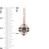 Thumbnail Image 2 of 1.23 CT. T.W. Oval Enhanced Black and White Diamond Frame Vintage-Style Drop Earrings in 10K Rose Gold