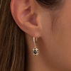 Thumbnail Image 2 of 1.23 CT. T.W. Oval Enhanced Black and White Diamond Frame Vintage-Style Drop Earrings in 10K Rose Gold