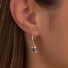 Thumbnail Image 3 of 1.23 CT. T.W. Oval Enhanced Black and White Diamond Frame Vintage-Style Drop Earrings in 10K Rose Gold
