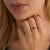 Thumbnail Image 3 of 0.24 CT. T.W. Enhanced Black and White Diamond Three Stone Vintage-Style Ring in 10K Rose Gold