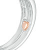 0.50 CT. T.W. Diamond Tilted Cushion Frame Bypass Interlocking Bridal Set in 10K Two-Tone Gold