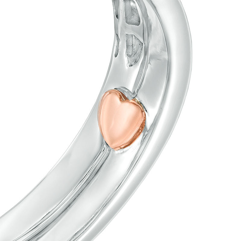 Main Image 4 of 0.40 CT. T.W. Diamond Swirl Bypass Interlocking Bridal Set in 10K Two-Tone Gold