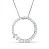 Thumbnail Image 0 of 0.45 CT. T.W. Journey Diamond Circle Pendant in 10K White Gold