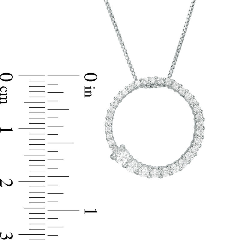 0.45 CT. T.W. Journey Diamond Circle Pendant in 10K White Gold