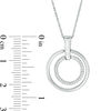 0.115 CT. T.W. Diamond Double Circle Pendant in Sterling Silver