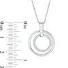 Thumbnail Image 2 of 0.115 CT. T.W. Diamond Double Circle Pendant in Sterling Silver