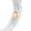 Thumbnail Image 4 of 0.10 CT. T.W. Composite Diamond Frame Twist Ribbon Interlocking Bridal Set in 10K Two-Tone Gold