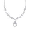 Thumbnail Image 1 of 0.96 CT. T.W. Pear-Shaped Multi-Diamond Ornate Teardrop Necklace in 10K White Gold