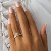 Thumbnail Image 2 of 0.12 CT. T.W. Composite Diamond Flower-Sides Interlocking Bridal Set in 10K Two-Tone Gold