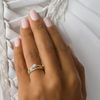 Thumbnail Image 2 of 0.12 CT. T.W. Composite Diamond Cushion Frame Interlocking Bridal Set in 10K Two-Tone Gold