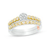 Thumbnail Image 0 of 0.12 CT. T.W. Composite Diamond Bubble Interlocking Bridal Set in 10K Two-Tone Gold