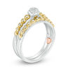 Thumbnail Image 1 of 0.12 CT. T.W. Composite Diamond Bubble Interlocking Bridal Set in 10K Two-Tone Gold